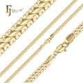 FJ Fallon Fashion Jewelry Snake Spiga s Link Chain Plated in 14K Gold Brass Based
