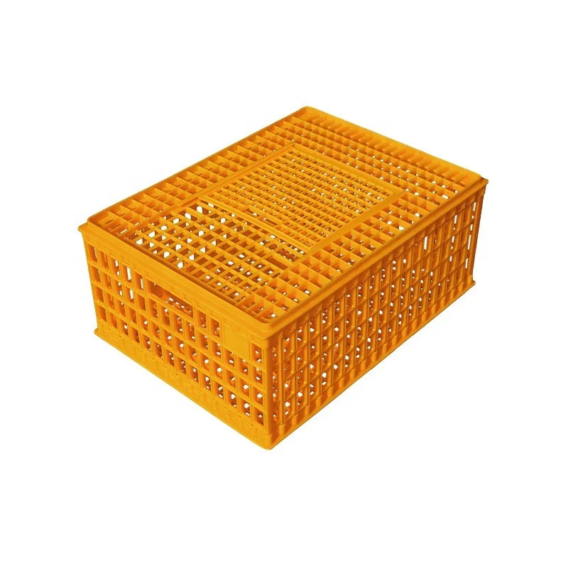 New Berys BYS-C003 Yellow H-Type 29.5''x21.6''x10.6'' PP Poultry Transport Crate 12-15 Chicken Capacity Easy Operate 1 Year