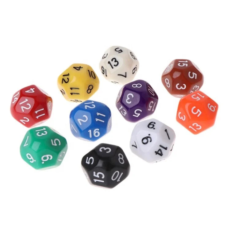 18MM Plastic Polyhedral Acrylic Dice DND RPG Game D16 Dice for Dungeons and Dragon