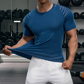 Custom Screen Printed Shirts Logo Make Your Own Compression Shirt Short Sleeve Casual Workout Shirts for Men