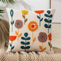 Amity Embroidery Throw Pillow Cover Plant Series Flowers Cushion Cover Designs Decorative Home Polyester Canvas PillowCase