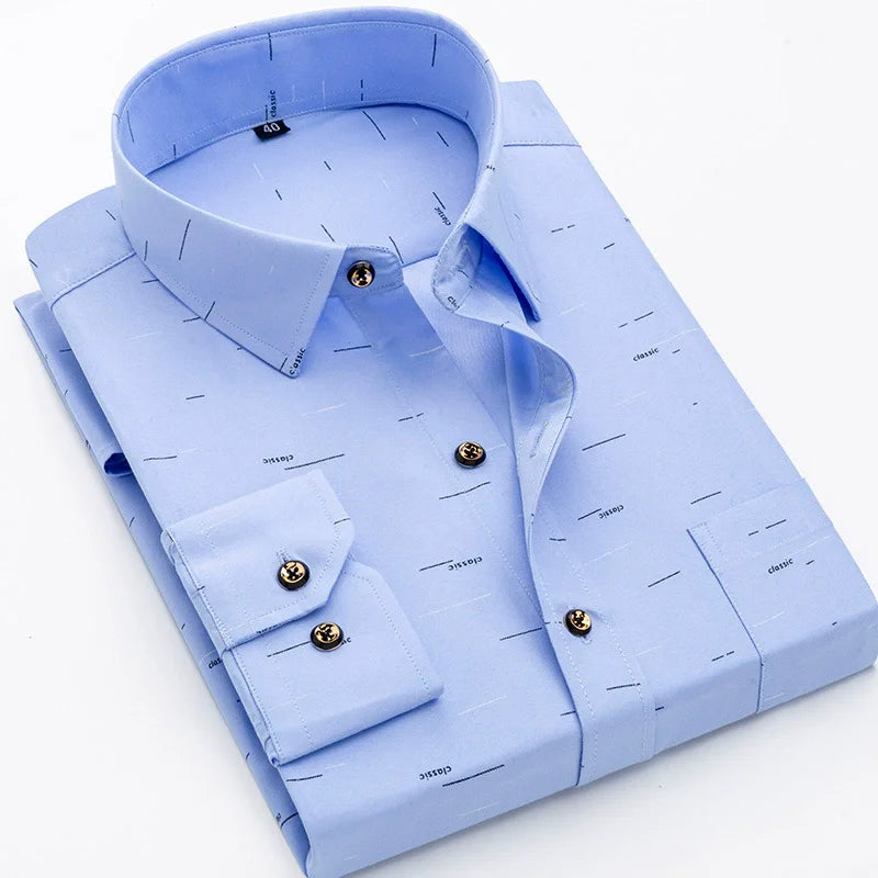 Quality Men's Printed Floral New Fashion Long Sleeve Shirt Soft Thin Spring Summer Standard Fit Holiday Button Casual Shirts