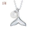 Solid 18K Gold Fish Tail Charms and Pearl Pendant Customized Chain Pearl Pendant Shell Party 18K Gold Chain Pendant Necklace