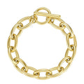 Fashion 18K Gold Plated Stainless Steel Jewelry Oval Chain Link OT Buckle for Women Accessories Bracelets B202187 MegaBDM