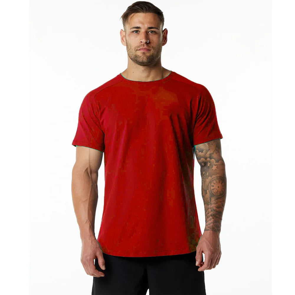 Best Selling Printing Casual Gym Wear for Men Fitness Training Gym T Shirt Solid Round Neck Men Fashion Shirt