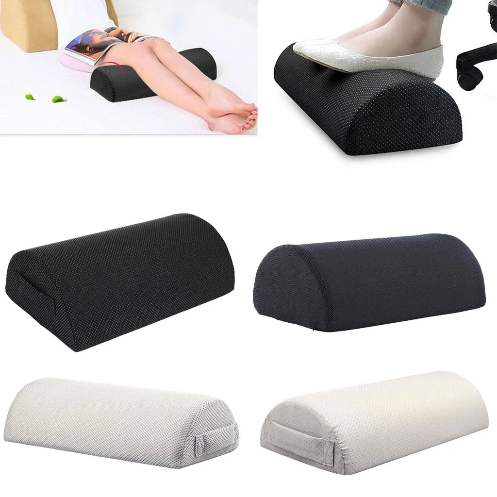WJ-1046-A Memory Foam Half Moon Bamboo Fiber Desk Leg Pillow Footrest Removable Washable Anti-Dust Mite Home/Office Use Relieves