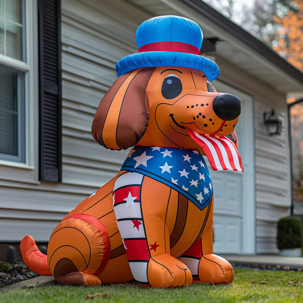 EXW Price 4th July Patriotic Uncle Sam Flying Eagle Independence Day Inflatable Yard Decorations FSFLAG FS-HD0B 100% Polyester