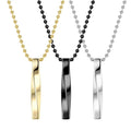 DAIHE New Fashion  Korean Stainless Steel Square Twisted Column Bar Pendant Necklace