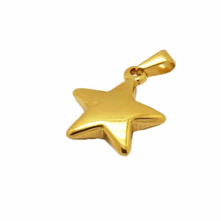 Women Trendy Star Charm Metal Gold Necklace Pendant for Jewelry Making