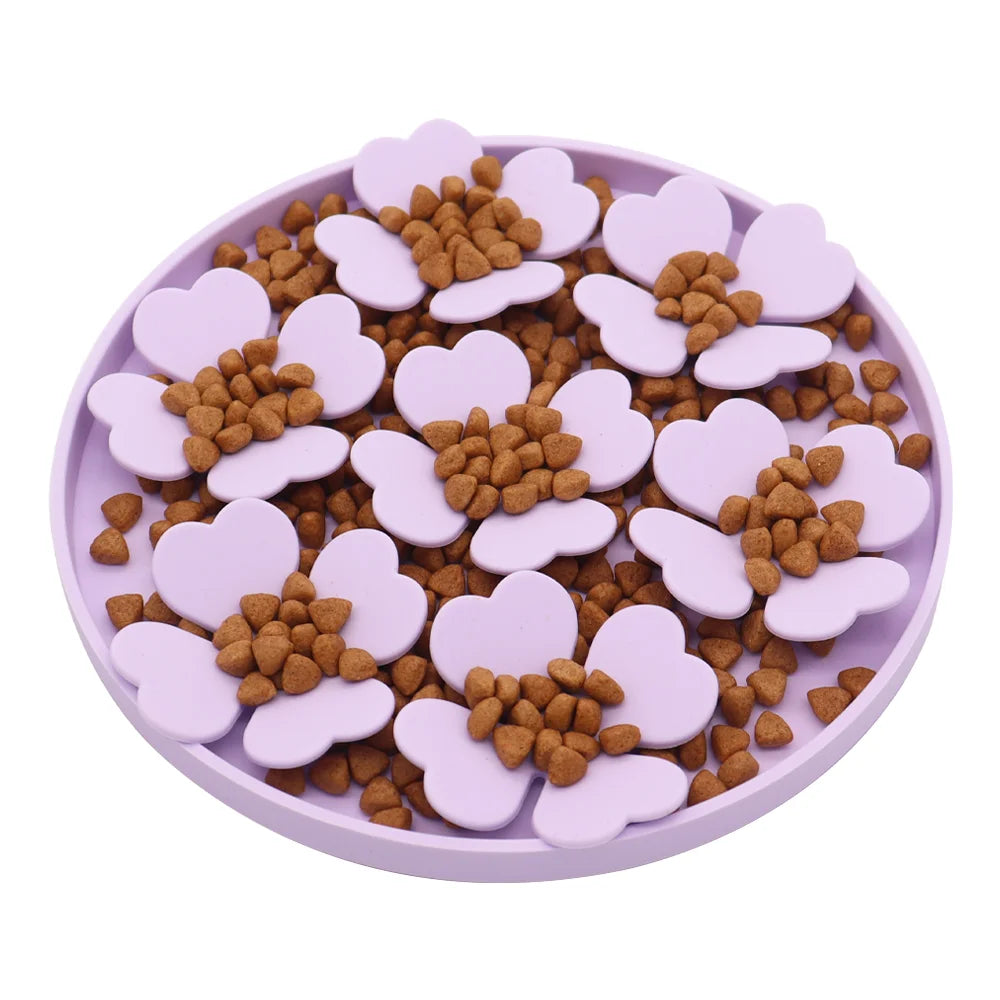 Silicone Flower Slow Feeder Snuffle Mat Help Slow Down Eating Speed for Dogs Puppies