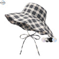Wholesale Nylon Plaid Fisherman Hat Comfortable UV Protection Summer Hat for Outdoor Sports Hiking and Beach Breathable Hat