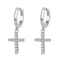 Fine Jewelry Grade D Moissanite Diamond Drop Earrings 925 Sterling Silver 0.18ct Moissanite Cross Earrings