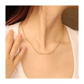 Chris April 316L Stainless Steel 18k PVD Plated Minimalist Satellite Chain Beads Choker Necklace