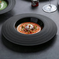 Eco-Friendly Matt Black Porcelain Dinner Plate Deep Soup and Pasta Plate for Restaurant Hotel Use for Buffet Dinnerware Dish
