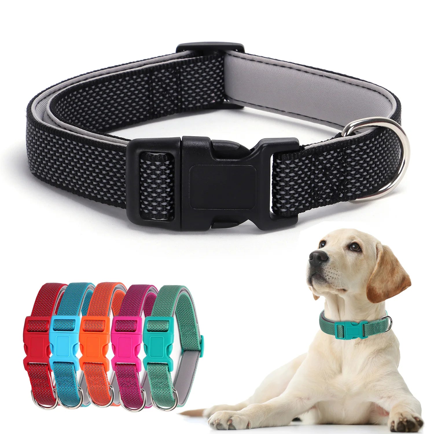 New Highlight Reflective Gypsophila Dog Necklace Solid Pattern Adjustable Dog Collar Accessories Pet Collars
