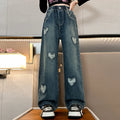 2025 Spring and Autumn Children's Trousers Jacket Trousers Fashion Girls Straight Jeans
