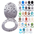 Modern Style Soft Slow Close Zinc Alloy Hinges Round Closed Front Quick Release Toilet Seat Cover Wood MDF Bathroom Accessory