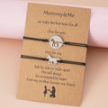 2Pcs/Set New Horse Mommy & Me Card Bracelets Best Friendship Stainless Steel Handmade Birthday Gift Mother's Day Jewelry