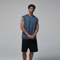 Custom Men Oversized Casual Street Acid Washed Tank Tops Summer Fashion Breathable Tank Tops Cotton Streetwear Tanktop