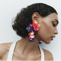 ZA Handmade Women's Multicolor Beaded Shell Flower Tassel Earrings Floral Sequin Wedding Jewelry Fashion Drop Hanging Earpiece
