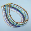 Tiny 2-3mm Micro Faceted Natural Gemstone Beads Choker Necklace Healing Crystal Necklace Jewellery for Her Gifts