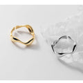 New Unique Design S925 Sterling Silver Wave Resizable Rings for Women J9391