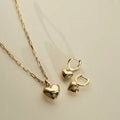 Milskye 925 SILVER 18k Gold Plated Jewelry Trendy Diamond Heart Dangle Hoop Earrings for Women Party