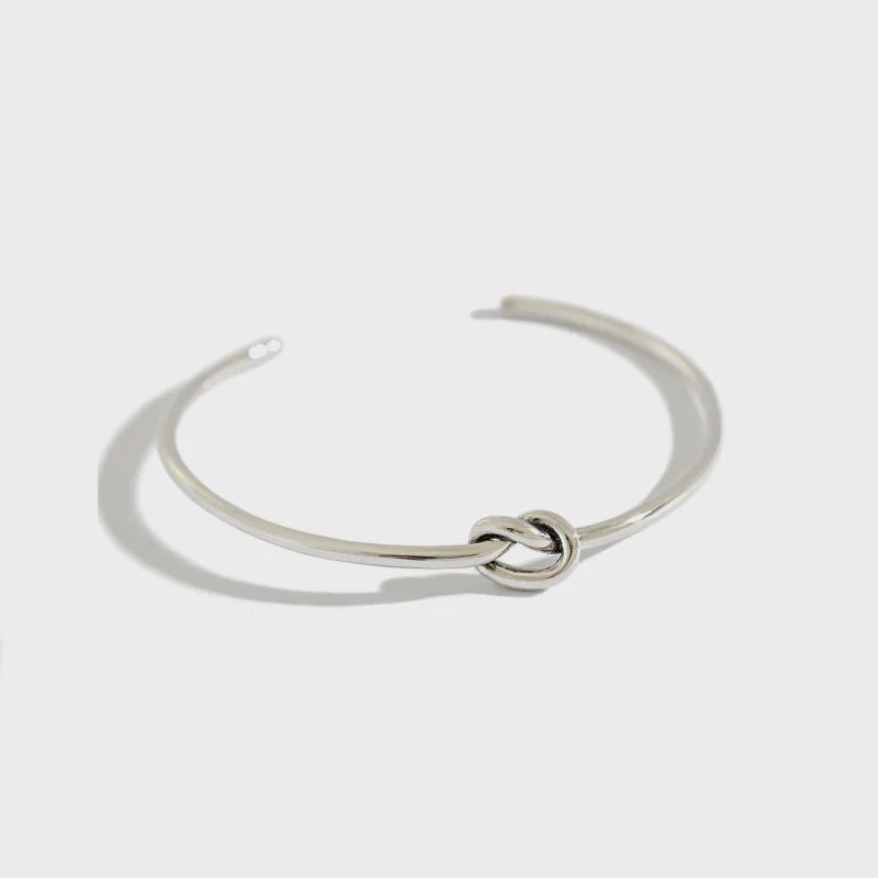 Love Knot Polished 925 Sterling Silver Bangle Wholesale OEM Custom