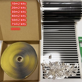 AIXZCE Indoor Flexible Electric Graphene Heating Film Infrared Heater Foil Kits 20m2 140W Underfloor Heating 220V/230V