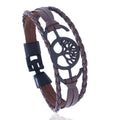 Wholesales Zinc Alloy Black Plating Imitation Leather Tree Charm Bracelet