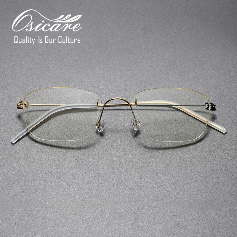 297 Designer Brand Wholesale Eyeglasses Oculos Eyewear Academy Optics Lunettes Rimless Spectacles Titanium Optical Frames