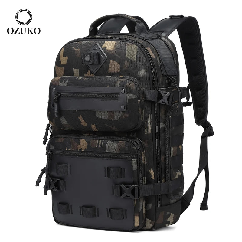 For 9601 Vintage Geometric Travel Laptop Backpack Fashionable Design Computer Waterproof Anti-Theft Zipper Polyester Unisex