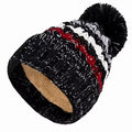 Women's Winter Fur Pom Pom Beanie Hat New Fashionable Customizable Satin Lined Knit for Beach Use Designer Logo