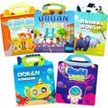 5 Reusable Waterproof Cartoon Gel Sticker Books with Custom Colors for Kids Busy Activity Toy-Preschool Education for Boys Girls