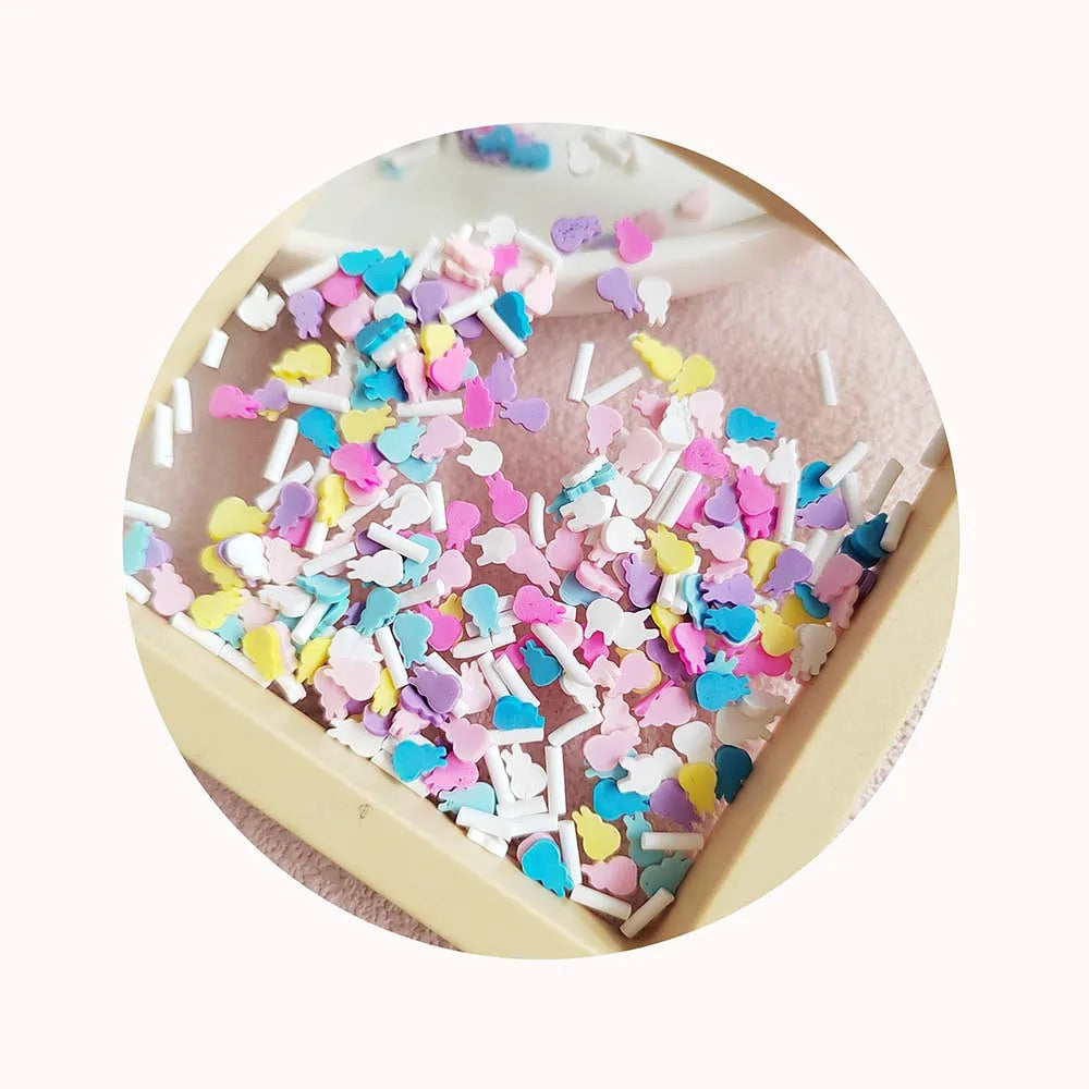 500g Polymer Clay Rabbit Slices Hot Clay Sprinkles for Easter Nail Art Crafts DIY Slime Crystal Mud Filling Jewelry Accessories