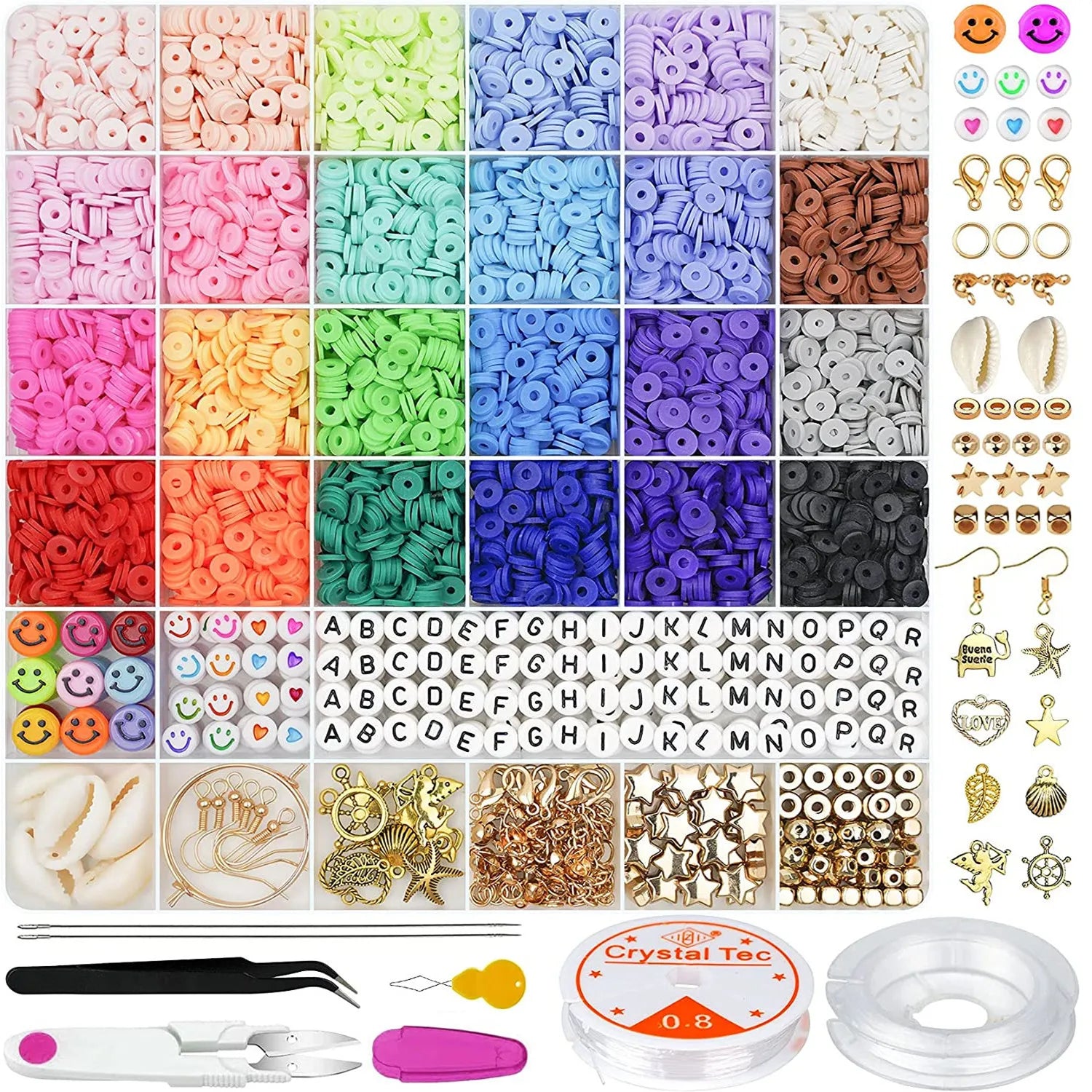 New Arrival 6000PCS Polymer Clay Beads Set Box for DIY Bracelet Jewelry Making