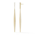 LOZRUNVE 925 Sterling Silver 18k Gold Plated Fine Luxury Diamond CZ Party Cocktail Long Drop Earring