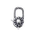 Antique Silver Sterling Sun Flower Clasp 925 Lobster Claw Clasps Oxidized Silver Pendant Clasp for DIY Jewellery Making