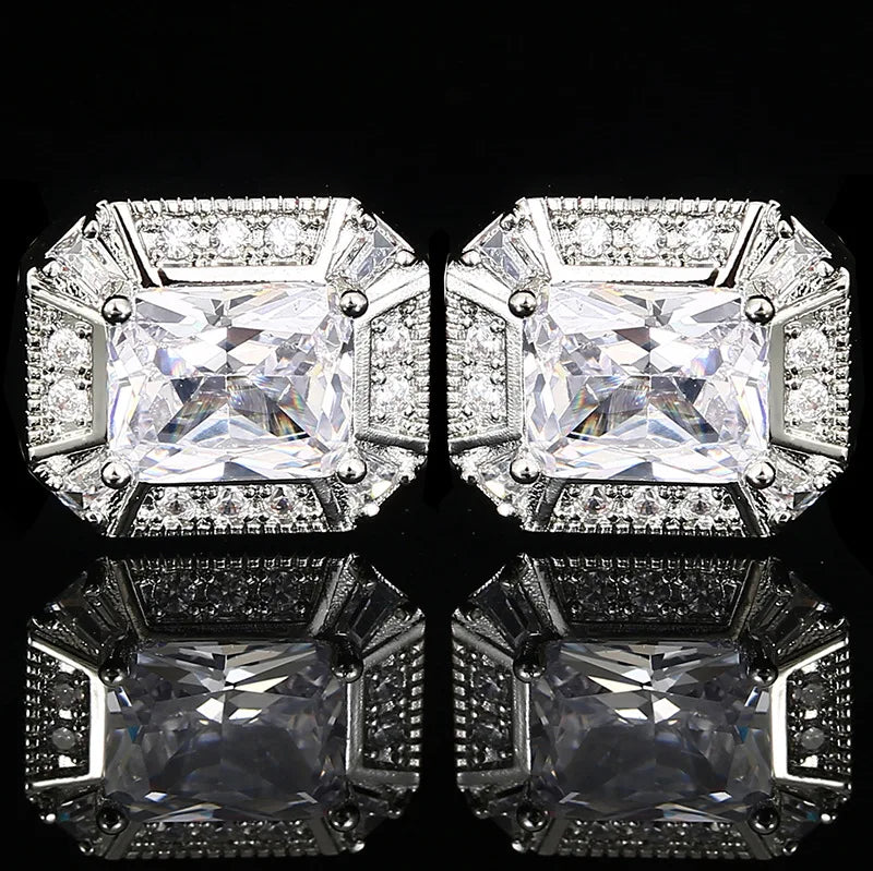 Wholesale Zircon Vintage Cufflinks Wedding Crystal Large Groom Cufflinks for Men
