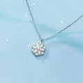 925 Sterling Silver Snow Flower Zircon Pendant Necklaces for Women Christmas Gifts Fashion Jewelry