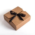Factory Price Small Size Foldable Gift Box Kraft Paper Packaging With Ribbon Bowknot for Wedding Gift