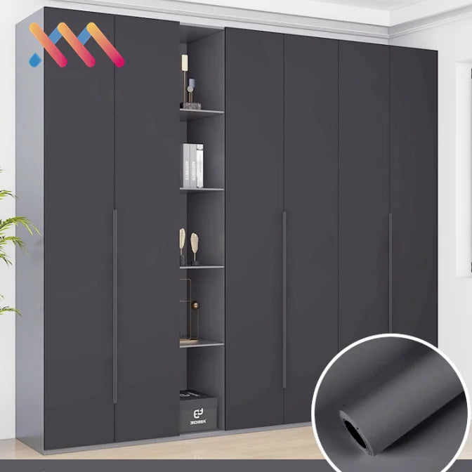 Plain Color Self Adhesive PVC Skin Friendly Soft Film Waterproof Wallpaper for Wardrobe Furniture Interior Decoration Renovation