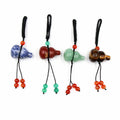 Beautiful Gold Plated Gourd Gemstone Pendant Lucky Wu Lou for Feng Shui Prosperity Solid Quartz Crystal Rope Chain