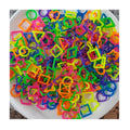 500g/Lot Mixed Candy Color Acrylic Linking Rings Charms Star Heart Round Square Shape Connectors for  Jewelry Making Findings