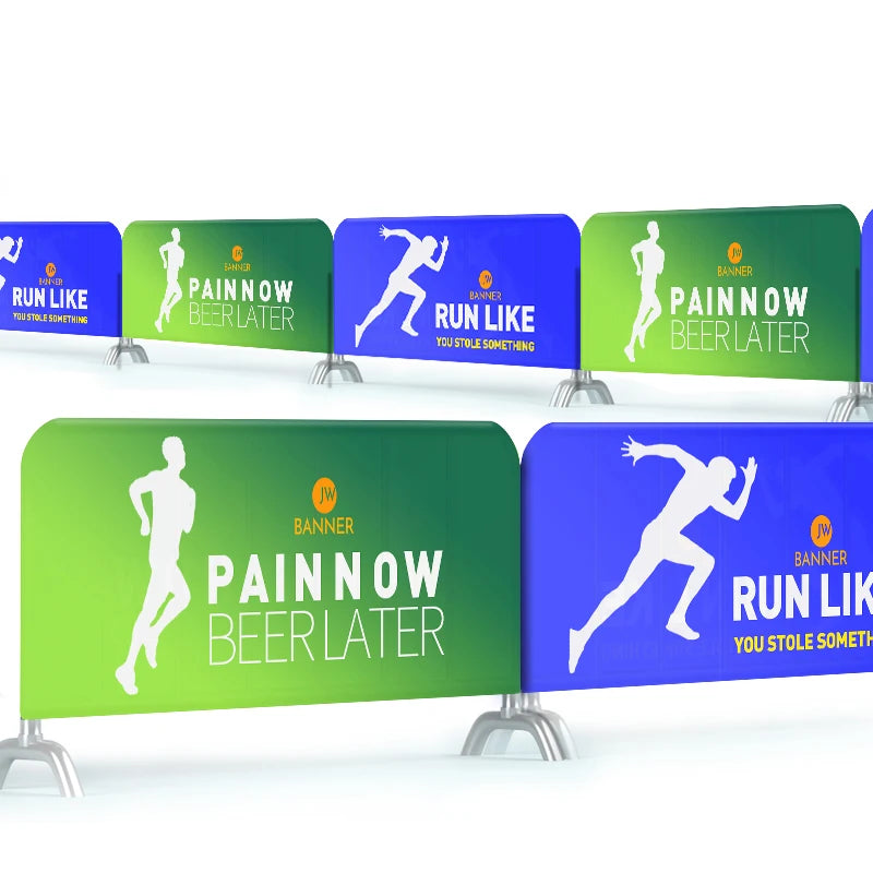 Promotion Custom Printed Barrier Crowd Control Cover Vinyl Mesh Barricade Cover Sport Event Fence Cover