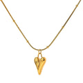 HOVANCI Classic Satellite Curb Chain With Bead Link Chain Stainless Steel Gold Plated Heart Pendant Necklace for Women Gifts