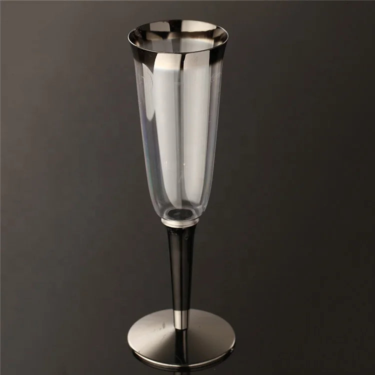 PS Custom Transparent Plastic Disposable for Glass 180ML  Caliber Gold Cup for Juice Tea Cold Drinks Parties