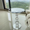 Modern Acrylic Small Coffee & Tea Table with Metal Book & Magazine Shelf Colorful Creativity for Office & Living Room Furniture