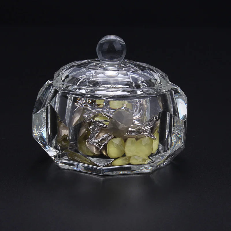 6x6cm Big Glass Dappen Dish Brush Cleaning Cup Nail Gel Glass Crystal Container Cup for Acrylic Liquid