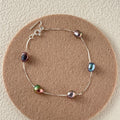 925 Sterling Silver Dainty Chain Baroque Freshwater Pearl Bracelet Minimalist Colorful Fine Jewelry for Women